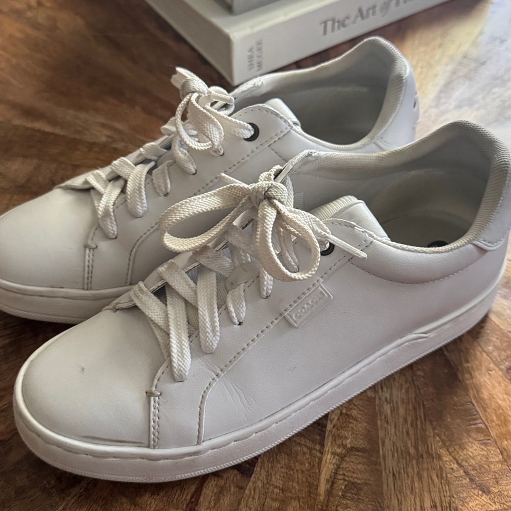Coach Lowline leather Low Top Sneakers in optic White Size 7B - Picture 3 of 8